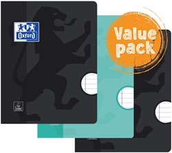 Schrift Oxford School A5 lijn 72 pagina's 80gr assorti pak à 3 stuks