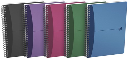 Spiraalblok Oxford Urban Mix A5 ruit 5x5mm 180 pagina's assorti