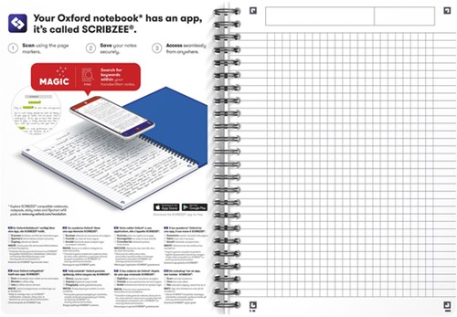 Spiraalblok Oxford Urban Mix A5 ruit 5x5mm 180 pagina's assorti-7