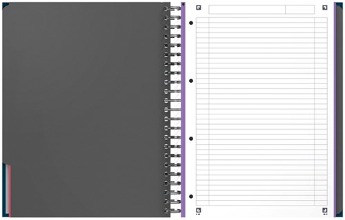 Collegeblok Oxford Office Essentials Europeanbook A4+ 4-gaats 120 pagina's assorti-8