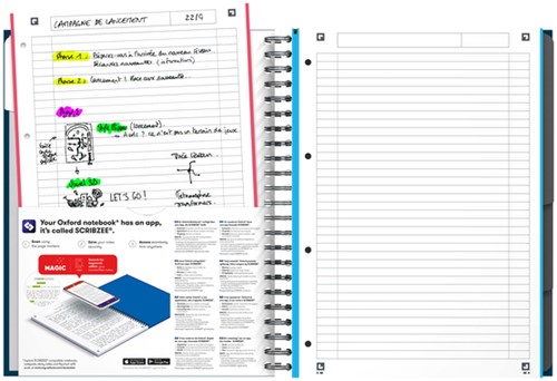 Collegeblok Oxford Office Essentials Europeanbook A4+ 4-gaats 120 pagina's assorti-9