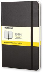 Notitieboek Moleskine large 130x210mm ruit 5x5 hard cover zwart