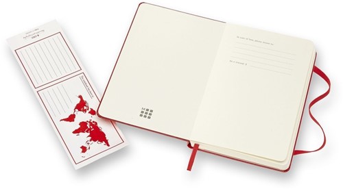 Notitieboek Moleskine pocket 90x140mm blanco hard cover rood-2