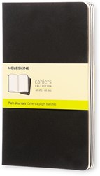 Schrift Moleskine 130x210mm blanco 160 pagina's 70gr zwart set à 3 stuks