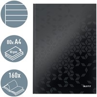 Notitieboek Leitz WOW A4 160blz 90gr lijn zwart-1