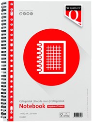Collegeblok Quantore A4 ruit 5mm 23-gaats 200 pagina's 70gr