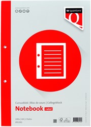 Cursusblok Quantore A4 lijn met kantlijn 200 pagina's 80gr