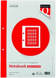 Cursusblok Quantore A4 ruit 4x8 commercieel met kantlijn