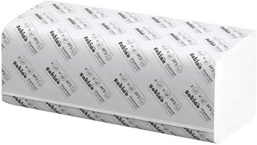 Handdoek Satino PT3 Comfort v-vouw 2-laags 250x230mm 20x160 vel wit 277190-3