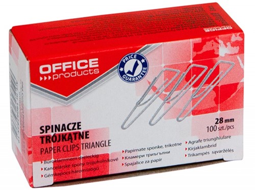 Paperclips driehoekig, 28 mm, 100 stuks