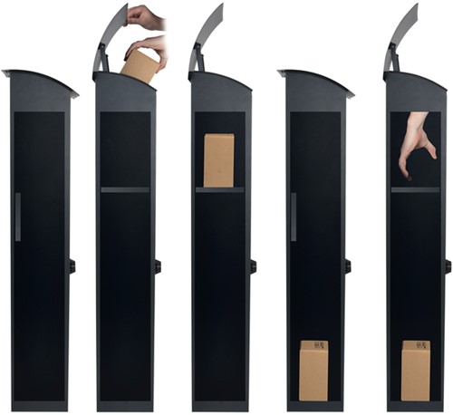 Pakketbrievenbus Helsinki 390x240x1053mm zwart-1