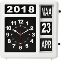 Wandklok Perel analoog 310x310mm nederlandse versie wit