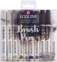 Brushpen Talens Ecoline set à 10 stuks grijs-3