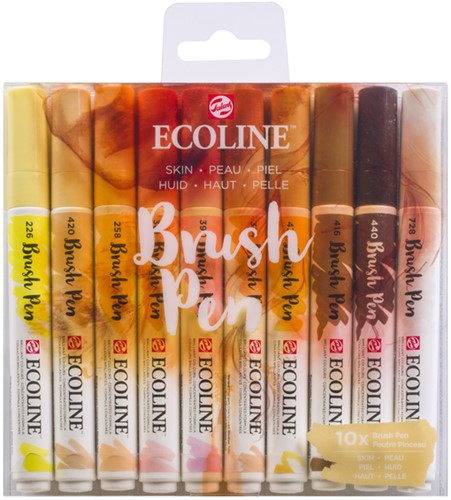 Brushpen Talens Ecoline set à 10 stuks huid-3