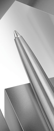 Balpen Parker Jotter XL Monochrome stainless steel M blister à 1 stuk-1