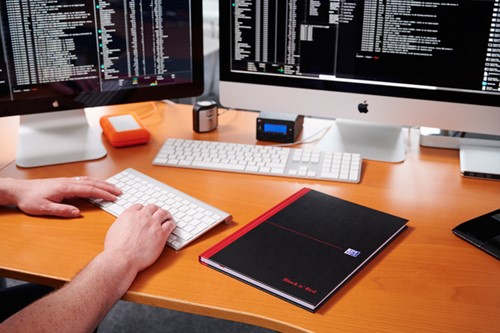 Notitieboek Oxford Black n' Red A4 96vel blanco-2