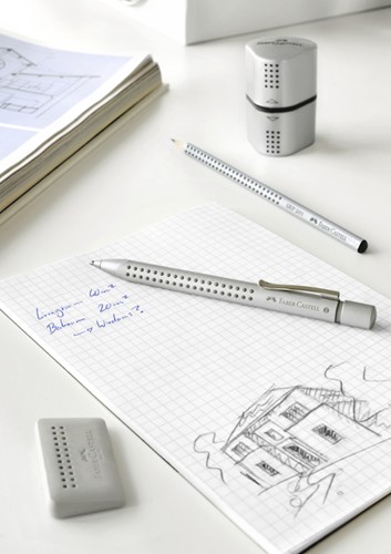 Puntenslijper Faber-Castell 2001 trio grip zilver-5