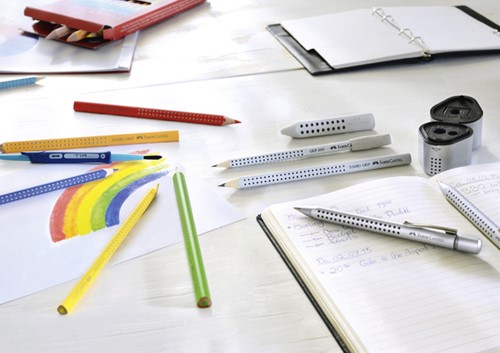 Puntenslijper Faber-Castell 2001 trio grip zilver-11