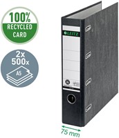 Ordner Leitz 1092 giro-bank met dubbele mechaniek 75mm karton A4 zwart-2