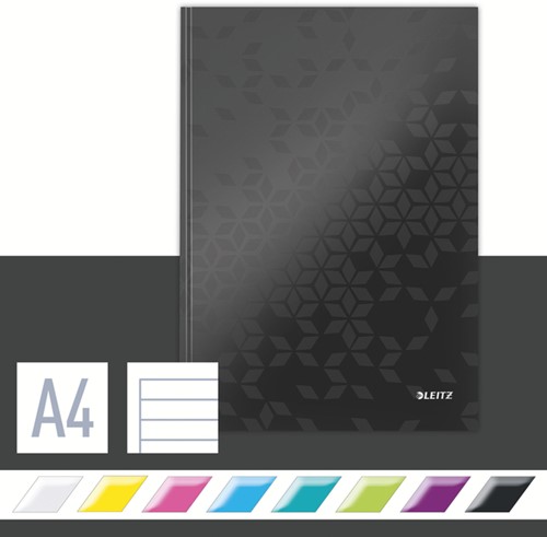 Notitieboek Leitz WOW A4 160blz 90gr lijn zwart-8