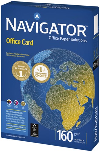 Kopieerpapier Navigator Office Card A4 160gr wit 250 vel