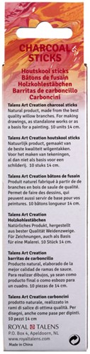 Houtskool Talens Art Creation 14cm set à 10 stuks zwart-3