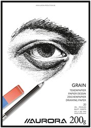 Tekenblok Aurora A4 20 vel 200 gram Grain papier