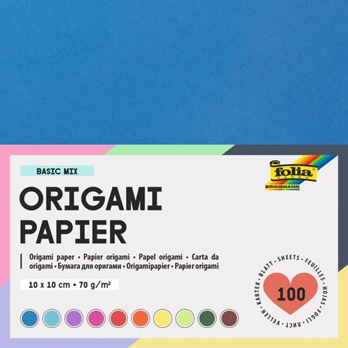 Origami papier Folia 70gr 10x10cm 100 vel assorti kleuren