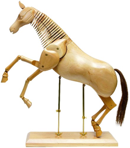 Ledenpaard Conda 50 cm naturel hout