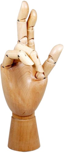 Ledenhand Conda rechts man 30 cm naturel hout