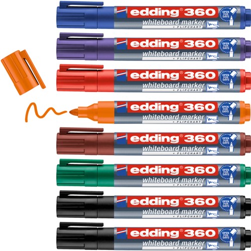 Whiteboardmarker edding 360 rond 1.5-3mm assorti 8 stuks-1