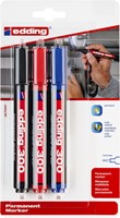 Permanent marker edding 300, rond, 1.5-3mm, assorti, blister à 3 stuks