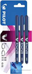 Rollerpen PILOT V-Ball 05 fijn blauw blister à 3 stuks