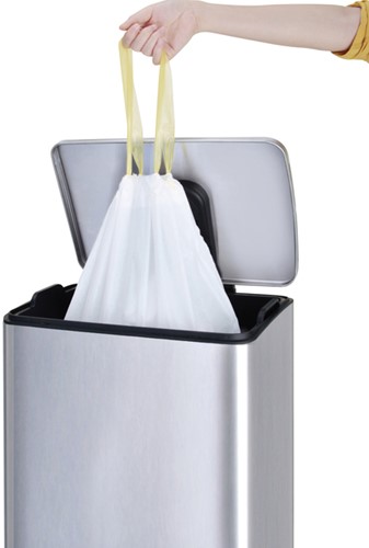 Afvalzak EKO MDPE type D met trekband 55x55cm 18-21L wit rol à 20 stuks-1