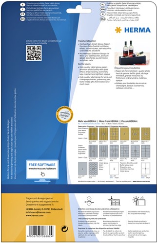 Etiket HERMA flessen 8882 90x120mm A4 glossy wit 40 stuks-7