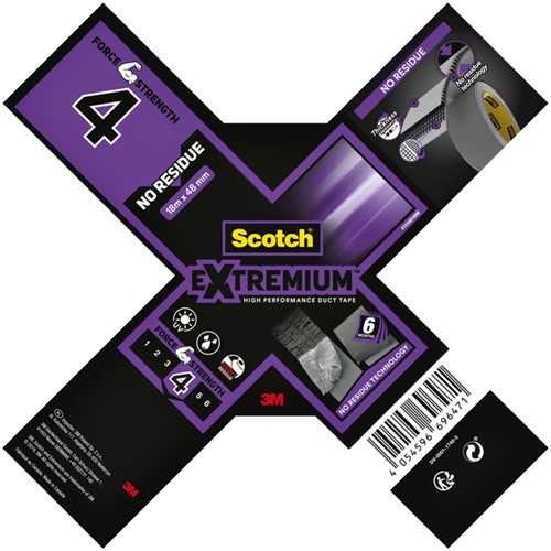 Duct tape Scotch Extremium no residue 18.2mx48mm grijs-7