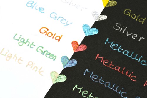 Gelschrijver Pentel K110 Dual medium metallic assorti blister à 8st-3