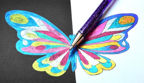 Gelschrijver Pentel K110 Dual medium metallic assorti blister à 8st-3