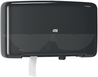 Toiletpapierdispenser Tork T2 Elevation jumbo klein duo zwart 555508