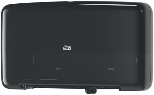 Toiletpapierdispenser Tork T2 Elevation jumbo klein duo zwart 555508-3