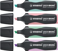 Markeerstift STABILO GREEN BOSS 6070/4 pastel assorti etui à 4 stuks-3
