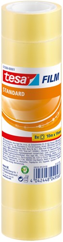 Plakband tesafilm® Standaard, 10mx19mm, transparant, 8 rollen