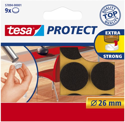 Beschermvilt tesa® Protect anti-kras  Ø26mm bruin 9 stuks