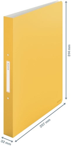 Ringband Leitz Cosy A4 2-rings O-mechaniek 25mm PP warm geel-1