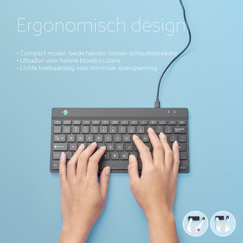 Toetsenbord R-Go Ergonomisch Compact Break QWERTY zwart-2