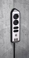 Stekkerdoos Brennenstuhl bureau Estilo 4 voudig inclusief 2 USB 2 meter zwart/zilver-1
