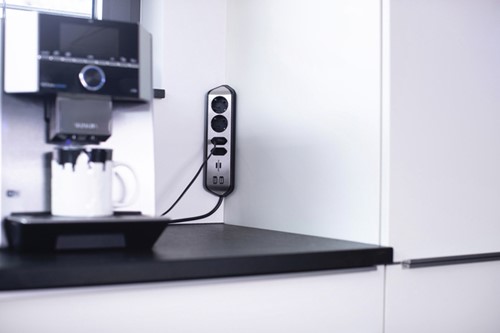 Stekkerdoos Brennenstuhl bureau Estilo 4vdig incl 2 USB 2m zwart/zi-3