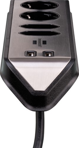 Stekkerdoos Brennenstuhl bureau Estilo 4vdig incl 2 USB 2m zwart/zilver-2