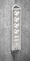 Stekkerdoos Brennenstuhl bureau Estilo 6vdig incl 2 USB 2m wit/zilver-4