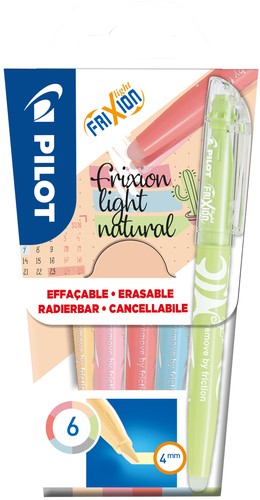Markeerstift PILOT friXion light naturel assorti 6 stuks